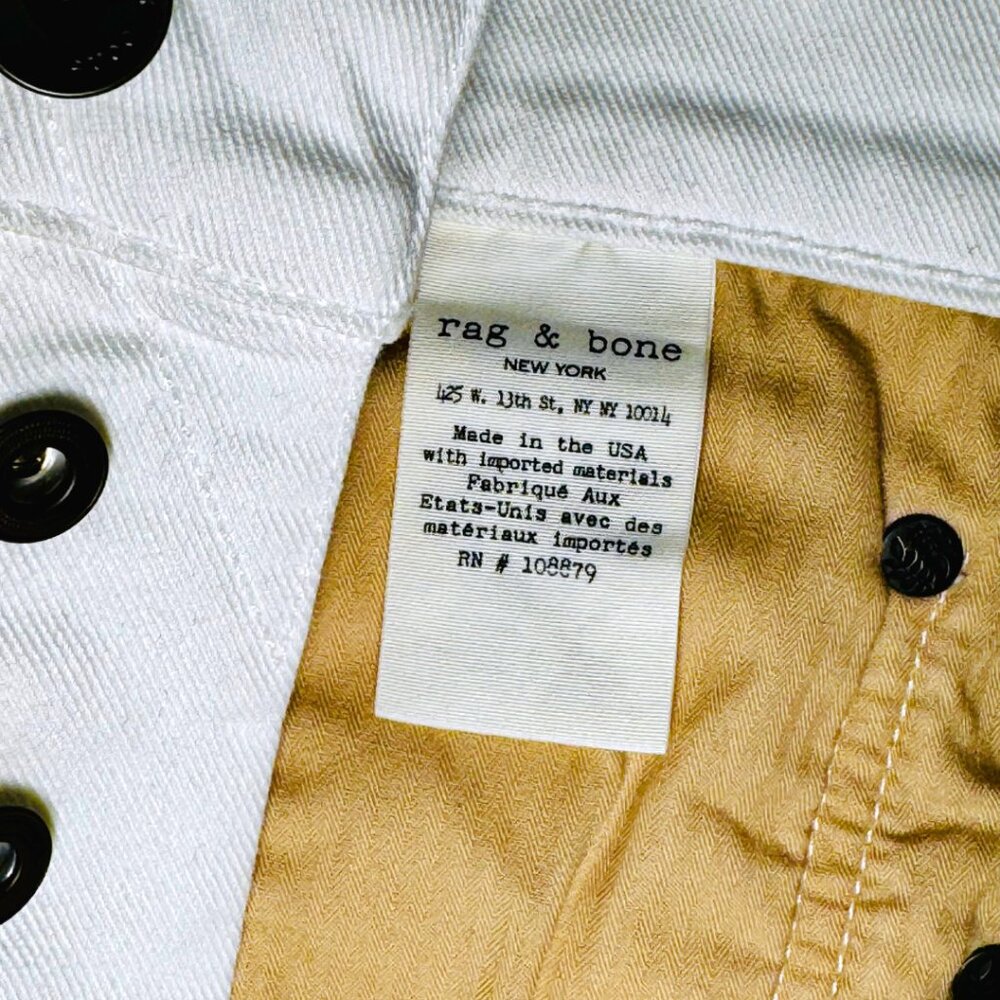 rag & bone Men's White Extra-Slim Jeans - 32 - Picture 15 of 16